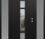 DIAMOND A9 68" X 80" BLACK/BLACK CLEAR GLASS PANEL BLACK RHI WITH 2 SIDELITES FROSTED GLASS