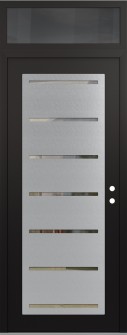 Diamond C11 36" x 96" black/black clear Glass Panel stainless steel LHI with Transom mirrored Glass
