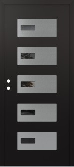 Diamond D7 36" x 80" black/black mirrored Glass Panel stainless steel RHI