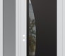Modern Steel Front Door Diamond C13 48" x 96" white/white clear Glass Panel black RHI with Sidelite and Transom frosted Glass