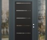 Modern Steel Front Door Diamond C11 60" x 96" anthracite/anthracite clear Glass Panel black LHI with 2 Sidelites and Transom clear Glass