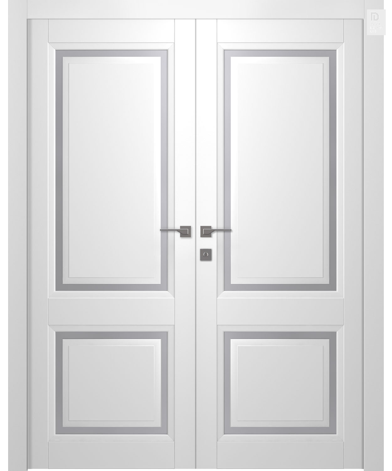 Modern interior door Aurum 2 Vetro Polar White Double doors for $1,766. ...