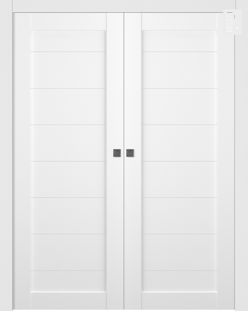 Modern interior door Ermi Bianco Noble Double pocket for $598.00 | Door ...