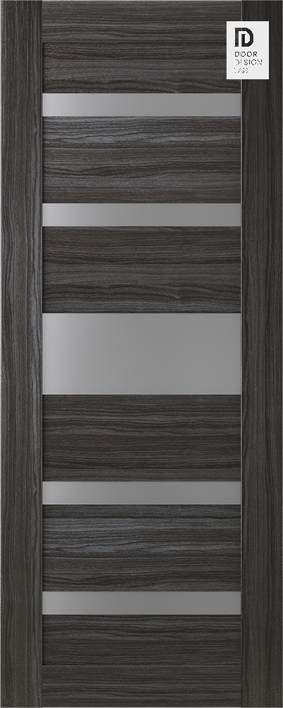 Modern interior DOOR SLAB GINA VETRO GRAY OAK 30" X 96" X 1 9/16" FROSTED GLASS | Door Design Lab