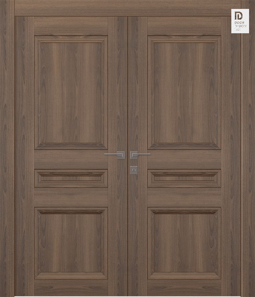 Modern interior door Oxford Duo 07 2R Pecan Nutwood Double doors for ...