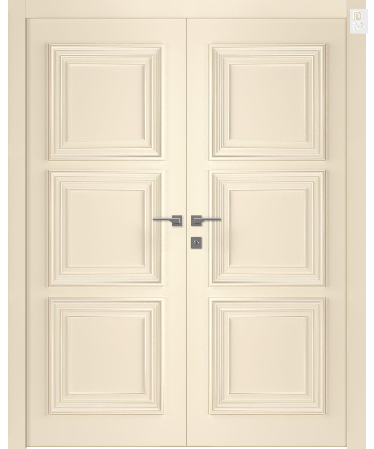 Modern interior door Palazzo 3 Ivory Double for $1,514.00 | Door Design Lab