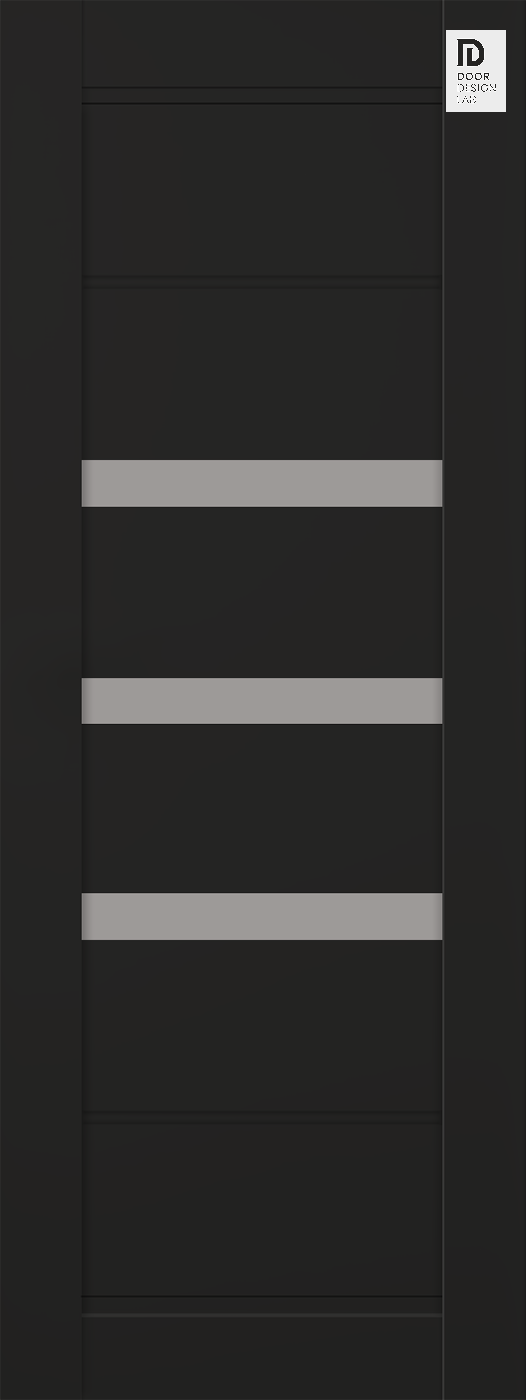 Modern interior DOOR SLAB RITA VETRO BLACK MATTE 30" X 80" X 1 3/4