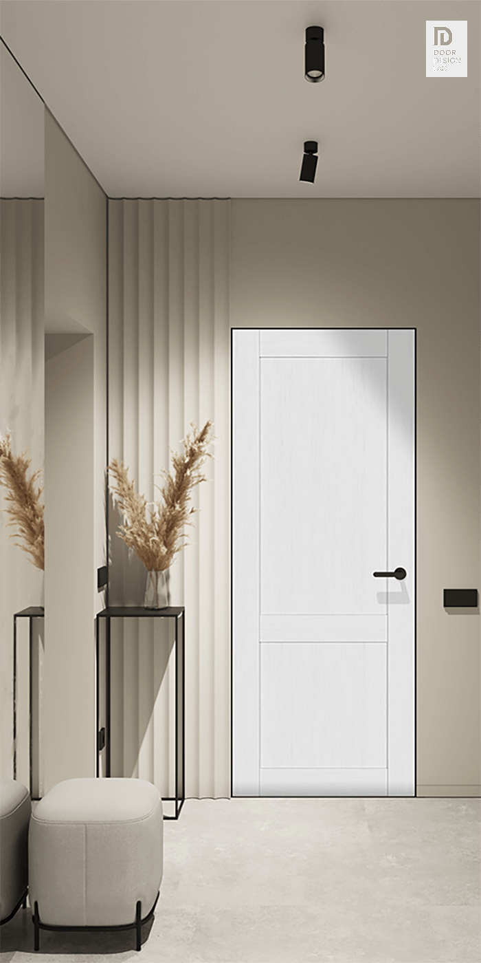 Shaker 2 Panel Bianco Noble Modern Interior Frameless Door for $369.00 | Door  Design Lab, image size:700x1400