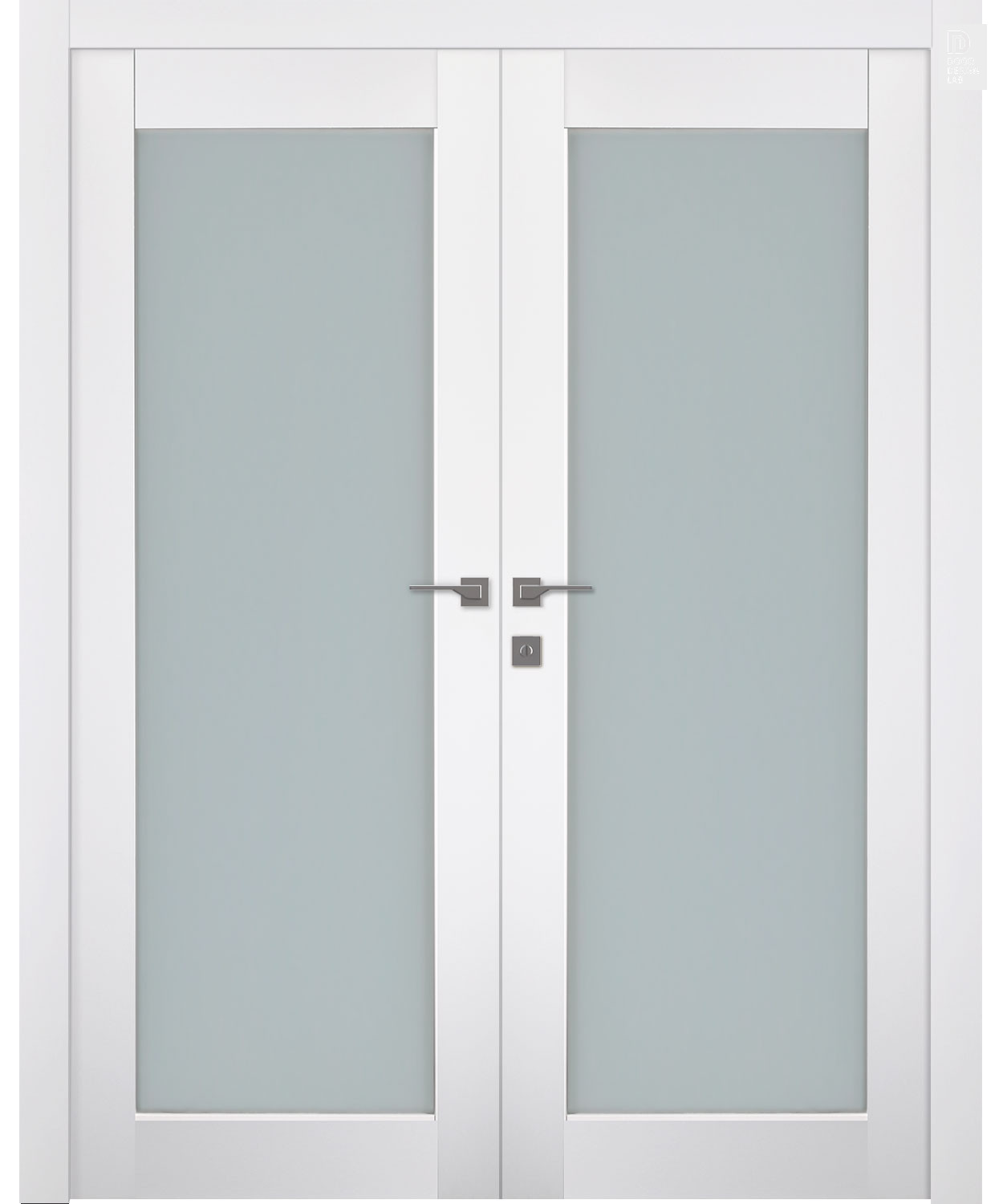 Modern interior door Smart Pro 207 Vetro Polar White Double doors for ...