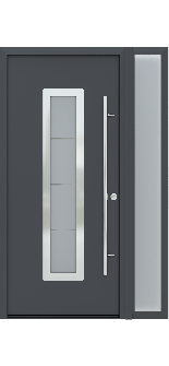 MODERN FRONT STEEL DOOR ARGOS ANTRACIT/WHITE 49 1/4" X 81 11/16" LHI + SIDELITE RIGHT