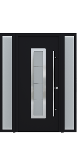 MODERN FRONT STEEL DOOR ARGOS BLACK/WHITE 61 1/16" X 81 11/16" LHI + SIDELITE LEFT/RIGHT