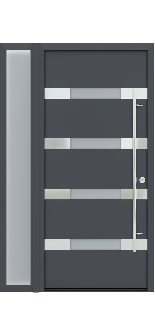 MODERN FRONT STEEL DOOR AURA ANTRACIT/WHITE 49 1/4" X 81 11/16" LHI + SIDELITE LEFT