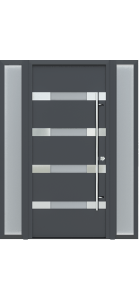MODERN FRONT STEEL DOOR AURA ANTRACIT/WHITE 61 1/16" X 81 11/16" LHI + SIDELITE LEFT/RIGHT