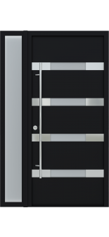 MODERN FRONT STEEL DOOR AURA BLACK/WHITE 49 1/4" X 81 11/16" RHI + SIDEITE LEFT