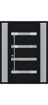 MODERN FRONT STEEL DOOR AURA BLACK/WHITE 61 1/16" X 81 11/16" RHI + SIDEITE LEFT/RIGHT