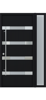 MODERN FRONT STEEL DOOR AURA BLACK/WHITE 49 1/4" X 81 11/16" RHI + SIDEITE RIGHT