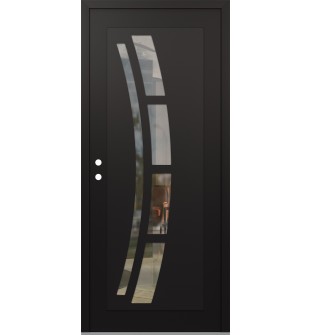 Diamond C12 36" x 80" black/black clear Glass Panel black RHI