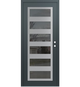 Diamond C9 36" x 80" anthracite/anthracite mirrored Glass Panel stainless steel LHI