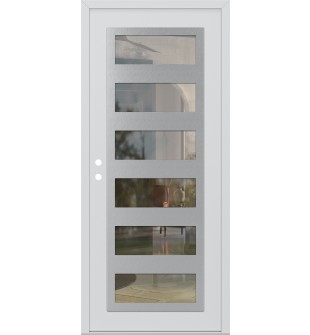 Diamond C9 36" x 80" white/white clear Glass Panel stainless steel RHI
