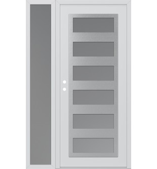 Diamond C9 50" x 80" white/white frosted Glass Panel stainless steel RHI with Sidelite frosted Glass