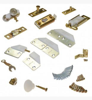 JOHNSON HARDWARE 100FD 2-PANEL PART SET, ZINC/WHITE
