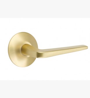 EMTEK ATHENA LEVER WITH MODERN ROSETTE DUMMY SATIN BRASS (US4) 5057