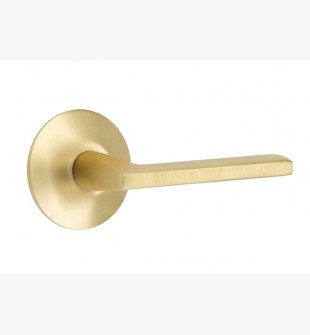 EMTEK HELIOS LEVER WITH MODERN ROSETTE DUMMY SATIN BRASS (US4) 5057