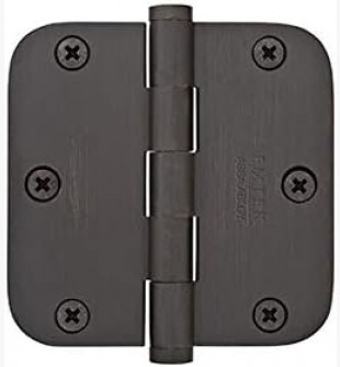3 1/2" X 3 1/2" RESIDENTIAL DUTY HINGE WITH 5/8" RADIUS CORNERS 91033 US19 (FLAT BLACK)