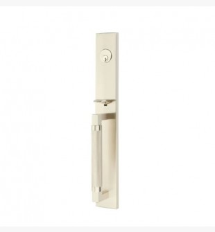 EMTEK HERCULES KNURLED FULL LENGTH SINGLE CYLINDER KEYD 4219 SATIN NICKEL US15