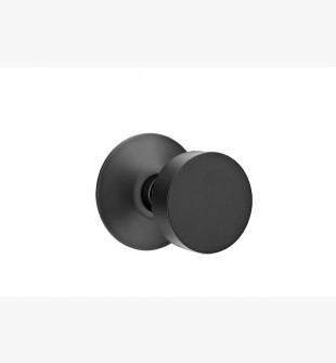 EMTEK ROUND KNOB WITH MODERN ROSETTE PRIVACY LH FLAT BLACK (US19) 5207
