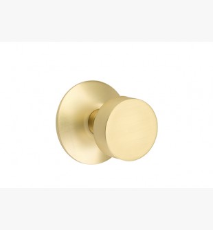EMTEK ROUND KNOB WITH MODERN ROSETTE PRIVACY LH SATIN BRASS (US4) 5207