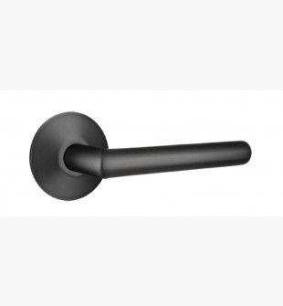 EMTEK STUTTGART LEVER WITH MODERN ROSETTE PASSAGE RH FLAT BLACK (US19) 5107