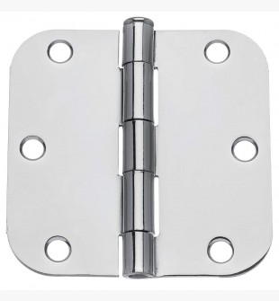 3 1/2" X 3 1/2" RESIDENTIAL DUTY HINGE WITH 5/8" RADIUS CORNERS 91033 US26 (POLISHED CHROME)