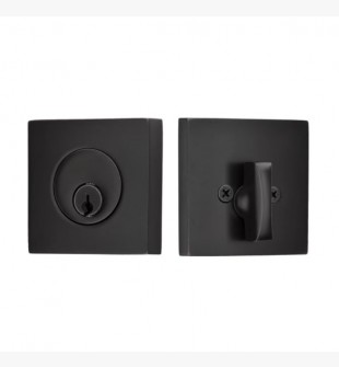 EMTEK SQUARE DEADBOLT SINGLE CYLINDER 8469 FLAT BLACK US 19