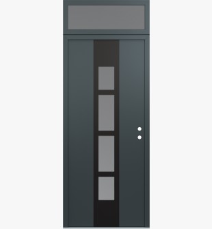 DIAMOND A10 36" X 96" ANTHRACITE/ANTHRACITE FROSTED GLASS PANEL BLACK LHI WITH TRANSOM FROSTED GLASS