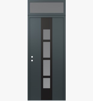 DIAMOND A10 36" X 96" ANTHRACITE/ANTHRACITE FROSTED GLASS PANEL BLACK RHI WITH TRANSOM FROSTED GLASS