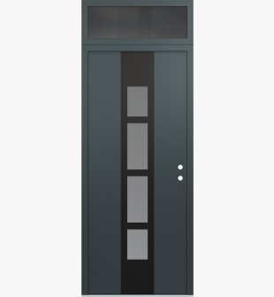 DIAMOND A10 36" X 96" ANTHRACITE/ANTHRACITE FROSTED GLASS PANEL BLACK LHI WITH TRANSOM MIRRORED GLASS