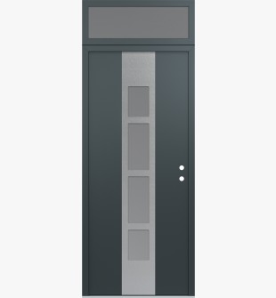 DIAMOND A10 36" X 96" ANTHRACITE/ANTHRACITE FROSTED GLASS PANEL STAINLESS STEEL LHI WITH TRANSOM FROSTED GLASS