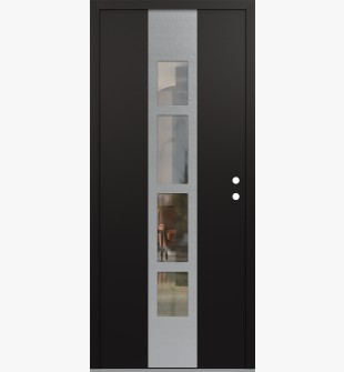 DIAMOND A10 36" X 80" BLACK/BLACK CLEAR GLASS PANEL STAINLESS STEEL LHI