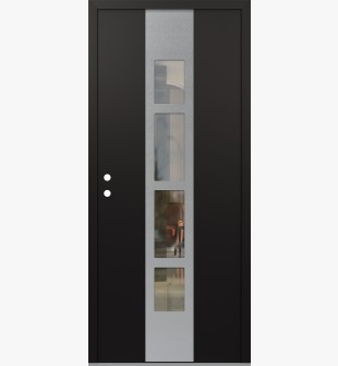 DIAMOND A10 36" X 80" BLACK/BLACK CLEAR GLASS PANEL STAINLESS STEEL RHI