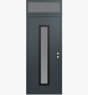 DIAMOND A11 36" X 96" ANTHRACITE/ANTHRACITE FROSTED GLASS PANEL BLACK LHI WITH TRANSOM FROSTED GLASS