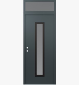 DIAMOND A11 36" X 96" ANTHRACITE/ANTHRACITE FROSTED GLASS PANEL BLACK RHI WITH TRANSOM FROSTED GLASS