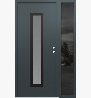 DIAMOND A11 52" X 80" ANTHRACITE/ANTHRACITE FROSTED GLASS PANEL BLACK LHI WITH SIDELITE MIRRORED GLASS