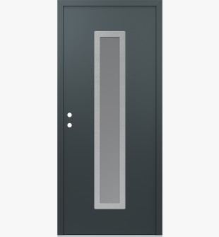 DIAMOND A11 36" X 80" ANTHRACITE/ANTHRACITE FROSTED GLASS PANEL STAINLESS STEEL RHI