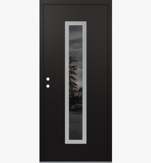 DIAMOND A11 36" X 80" BLACK/BLACK MIRRORED GLASS PANEL STAINLESS STEEL RHI