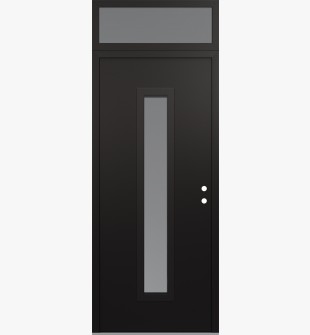 DIAMOND A11 36" X 96" BLACK/WHITE FROSTED GLASS PANEL BLACK LHI WITH TRANSOM FROSTED GLASS