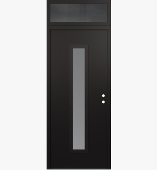 DIAMOND A11 36" X 96" BLACK/WHITE FROSTED GLASS PANEL BLACK LHI WITH TRANSOM MIRRORED GLASS