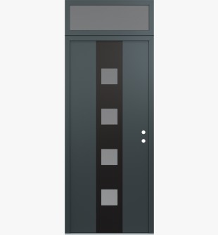 DIAMOND A12 36" X 96" ANTHRACITE/ANTHRACITE FROSTED GLASS PANEL BLACK LHI WITH TRANSOM FROSTED GLASS