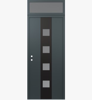 DIAMOND A12 36" X 96" ANTHRACITE/ANTHRACITE FROSTED GLASS PANEL BLACK RHI WITH TRANSOM FROSTED GLASS