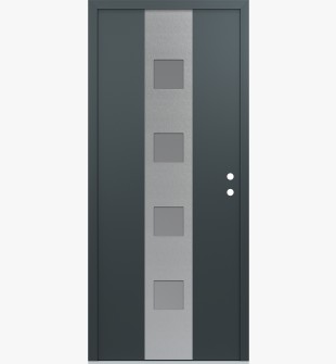 DIAMOND A12 36" X 80" ANTHRACITE/ANTHRACITE FROSTED GLASS PANEL STAINLESS STEEL LHI